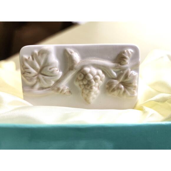 PLACETILE-Ceramic-Grape Vines-Cream-Erasable-Table Setting-Name Plates-Set of 6 - Picture 12 of 14